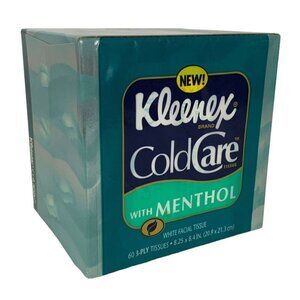 Kleenex Cold Care Facial Tissues With Menthol 60 Ct Box Discontinued 1996